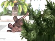 两个女孩在别墅里与黑人男子发生了猛烈撞击