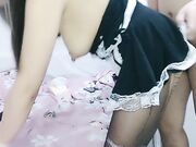 长发丰满女仆装美少妇露脸口交女上无套啪啪