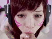 可爱唇钉妹子_COS守望先锋D_Va_自摸啪啪拨开内裤露无毛粉逼