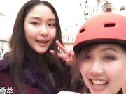 洋老外系列之带小姐妹一起玩平衡车