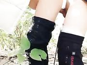 短发骚货少妇主播  户外小树林炮友啪啪大秀 口交 口活很好