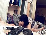 公司性感漂亮的美女白领趁男友出差下班约男同事家中偷情